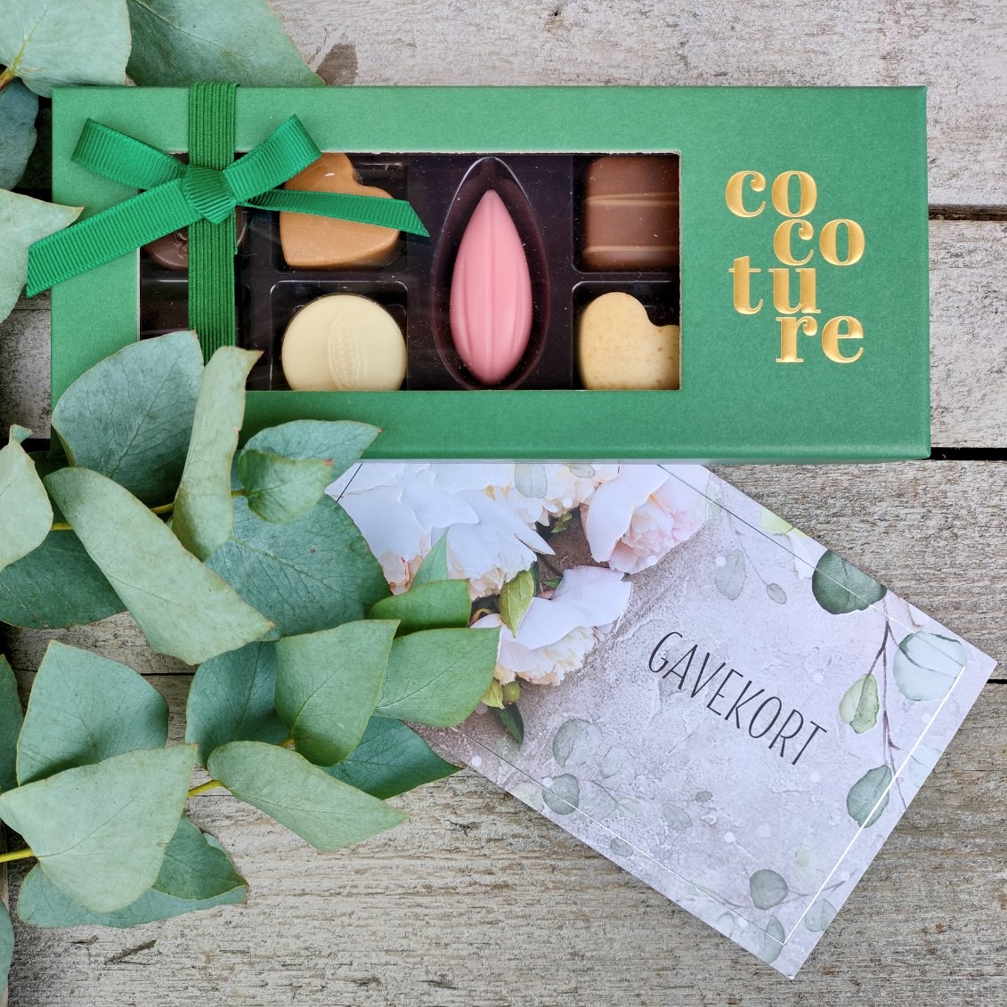 Gavekort og chokolade